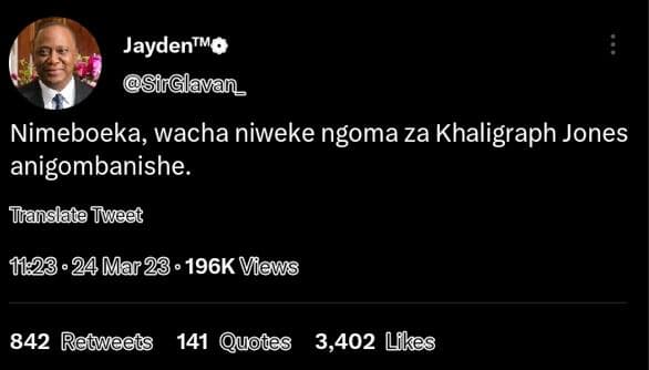 Jaydentme sirglavan_ nimeboeka wacha niweke ngoma za khaligraph jones anigombani