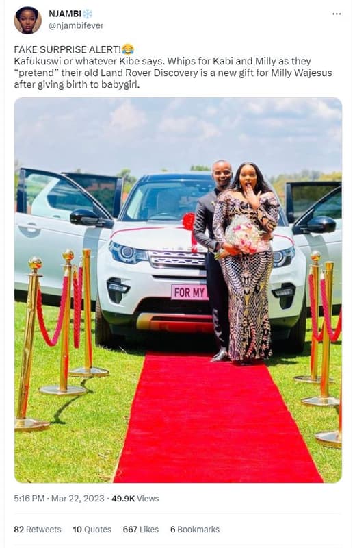 Njambi njambifever fake surprise alert! kafukuswi or whatever kibe says. whips f