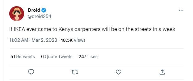 Droid droid254 if ikea ever came to kenya carpenters will be on the streets in a