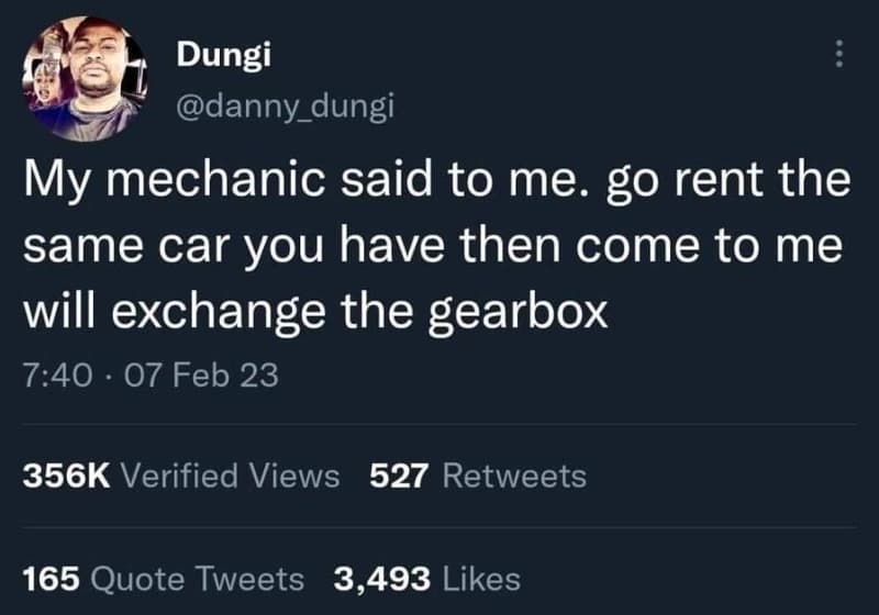 Dungi danny_dungi my mechanic said to me. g0 rent the same car you have then com