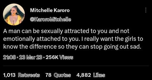 Mitchelle karoro karoromiachelle a man can be sexually attracted to you and not