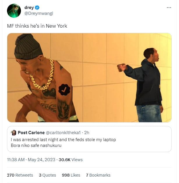 Drey dreymwangi mf thinks he's in new york post carlone carltonkithekal 2h was a