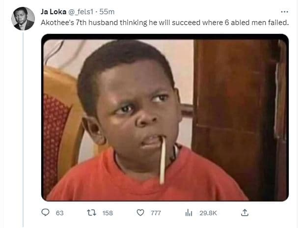 Ja loka _felsl . 55m akothees 7th husband thinking he will succeed where 6 abled