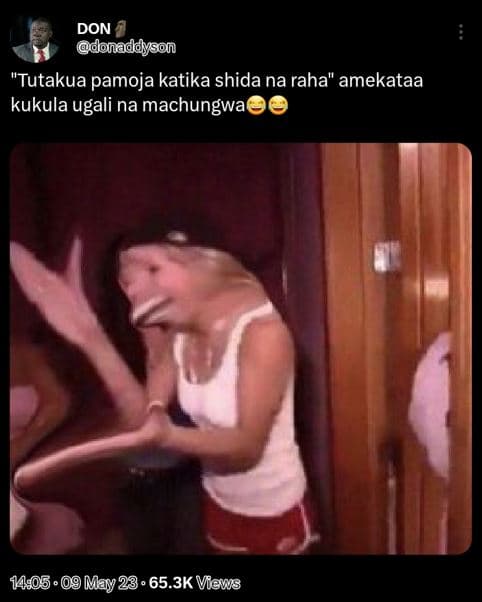 Don donaddlyson tutakua pamoja katika shida na raha amekataa kukula ugali na mac