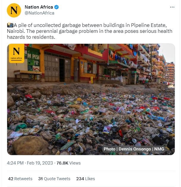 Nation africa nationafrica a pile of uncollected garbage between buildings in pi