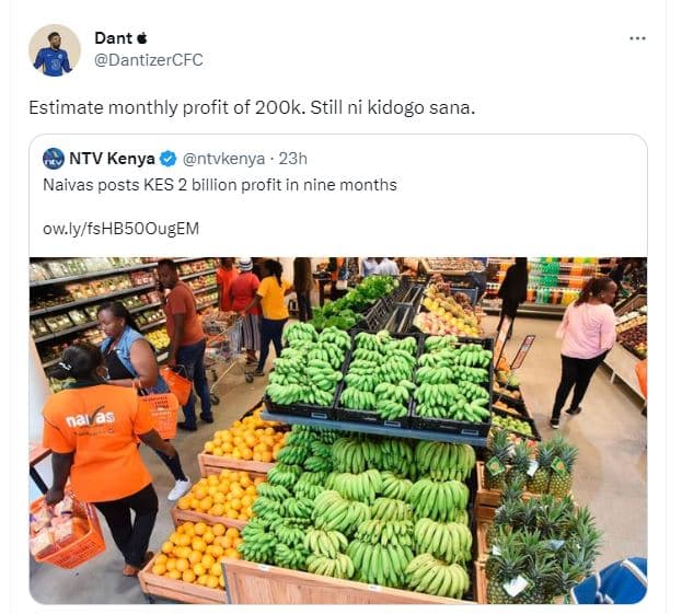 Dant dantizercfc estimate monthly profit of 2ook. still ni kidogo sana. ntv keny