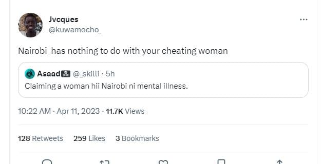 Jvcques kuwamocho nairobi has nothing to do with your cheating woman asaadg _ski