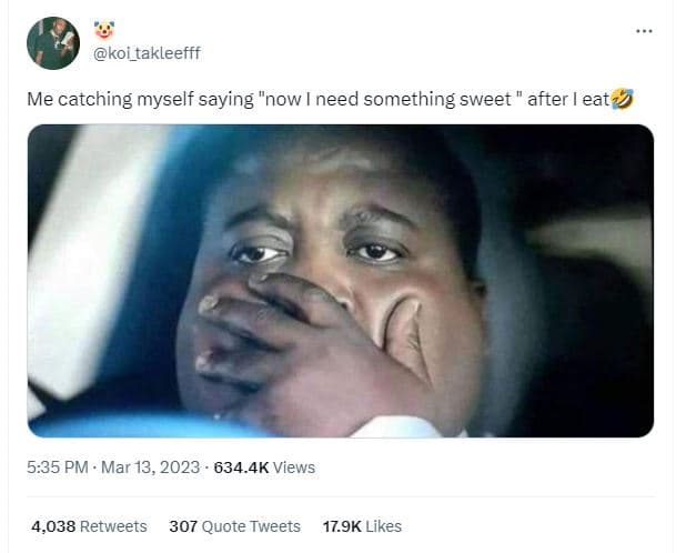 Koi_takleefff me catching myself saying now need something sweet after eat 535 p