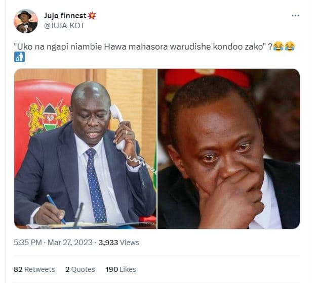 Juja_finnest juja_kot uko na ngapi niambie hawa mahasora warudishe kondoo zako ?