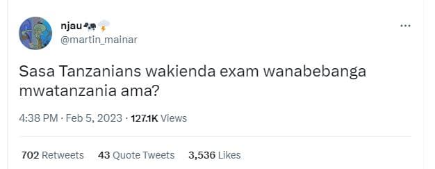 Njau?? martin_mainar sasa tanzanians wakienda exam wanabebanga mwatanzania ama?