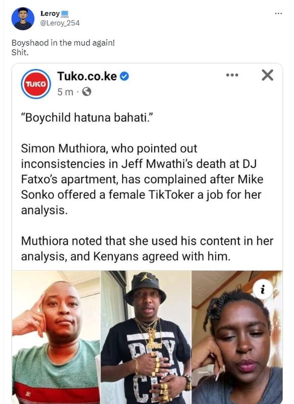 Leroy leroy_254 boyshaod in the mud again! shit. tuko.co.ke tuko 5m boychild hat