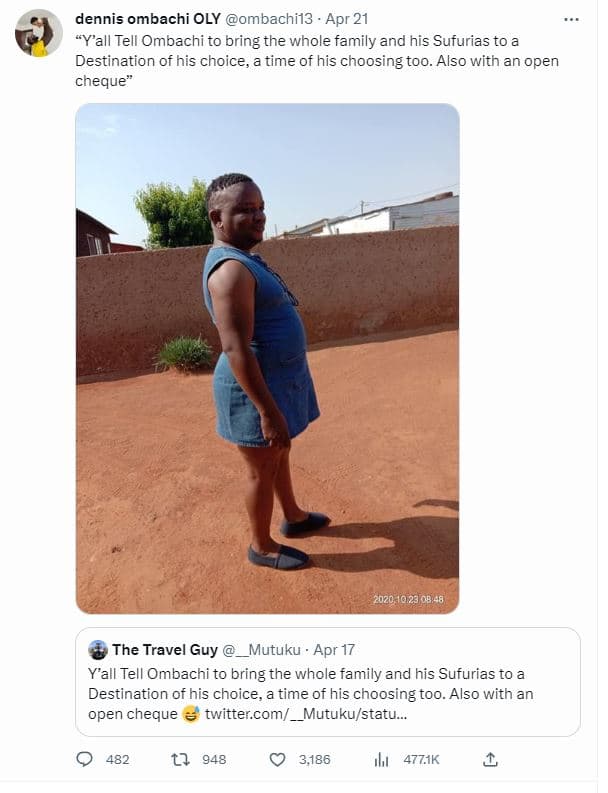 Dennis ombachi oly ombachi13 . apr 21 yall tell ombachi to bring the whole famil