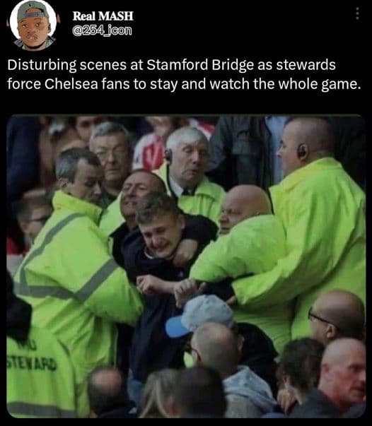 Real mash 254 jcon disturbing scenes at stamford bridge as stewards force chelse