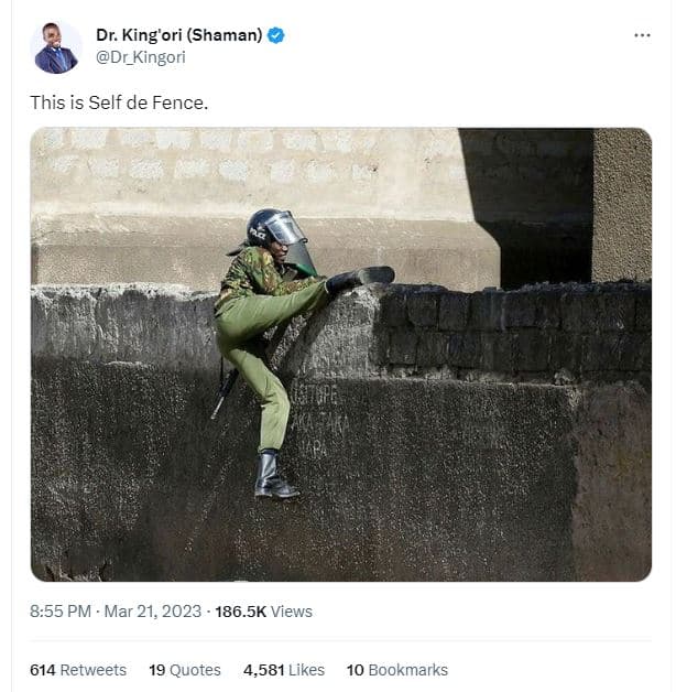 Dr king'ori shaman dr_kingori this is self de fence_ 8.55 pm mar 21, 186.5k view