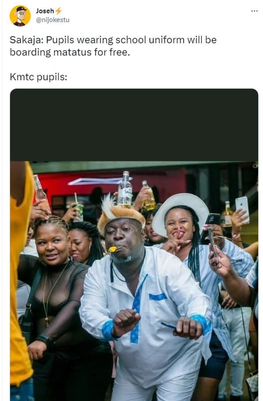 Joseh nijokestu sakaja pupils wearing school uniform will be boarding matatus fo