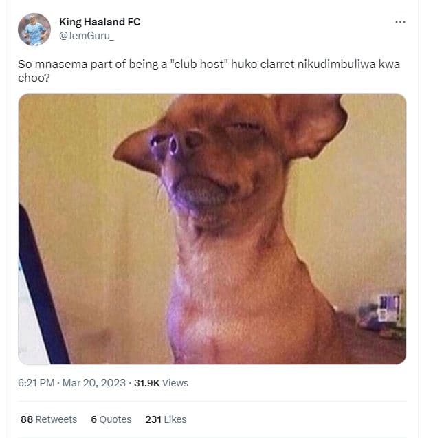 King haaland fc jemguru _ so mnasema part of being a club host huko clarret niku