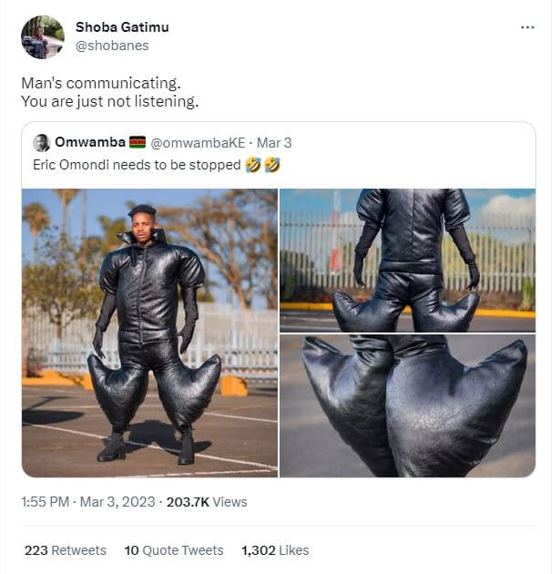 Shoba gatimu shobanes man's communicating you are just not listening. omwamba om