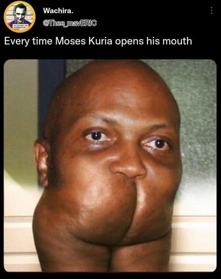 Wachira. thegmaveric every time moses kuria opens his mouth