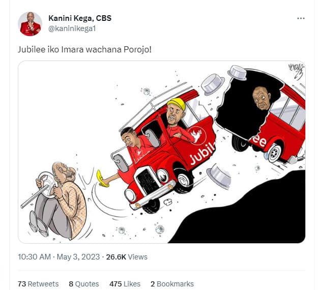 Kanini kega, cbs kaninikegal jubilee iko imara wachana porojo! 10.30 am may 3, 2