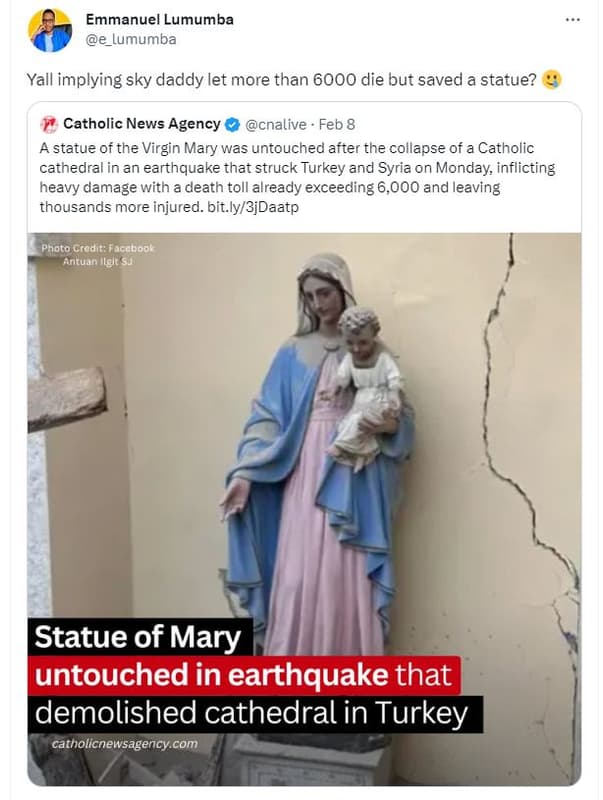 Emmanuel lumumba e_lumumba yall implying sky daddy let more than die but saved a