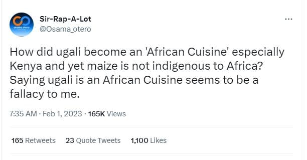 Sirrapalot osama_otero how did ugali become an 'african cuisine' especially keny
