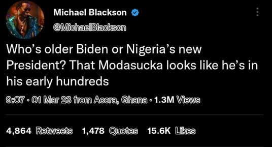 Michael blackson mfchadblackson who's older biden or nigeria's new president? th