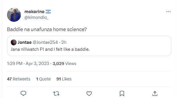 Mokorino kimondio_ baddie na unafunza home science? jontae jontae254 . 2h jana n