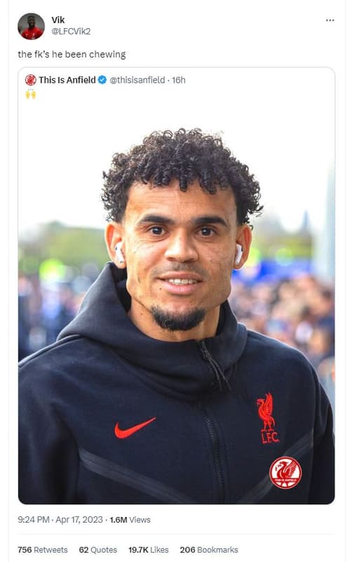 Vik lfcvik2 the fk's he been chewing this is anfield thisisanfield . 16h lfc 9.2