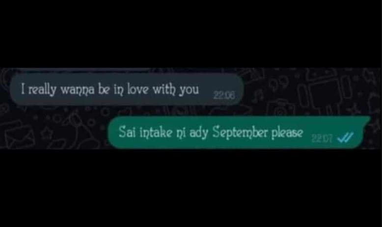 Really wanna be in love with you 2nd sai intake vi ady september please