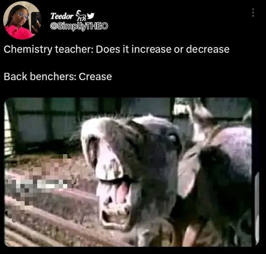 Teedor 3 simipllyihe chemistry teacher does it increase or decrease back bencher