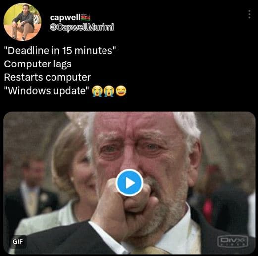 Capwell capwelmufinf 'deadline in 15 minutes computer lags restarts computer 'wi