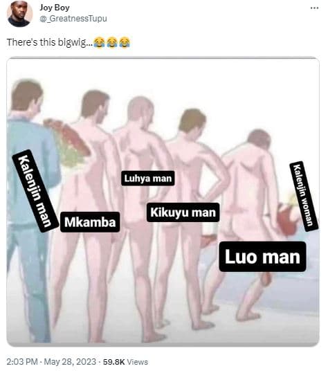 Joy boy greatnesstuou tnere this bigwig_e8 luhya man kikuyu man 1 mkamba luo man