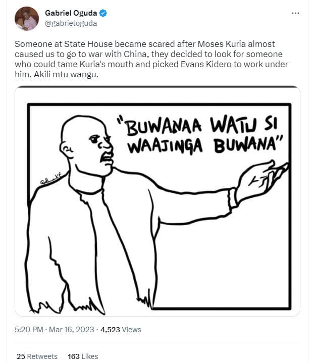 Gabriel oguda gabrieloguda someone at state house became scared after moses kuri