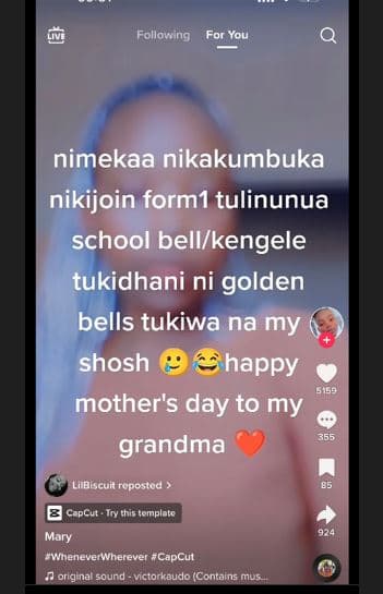 Following for you nimekaa nikakumbuka nikijoin form1 tulinunua school belllkenge