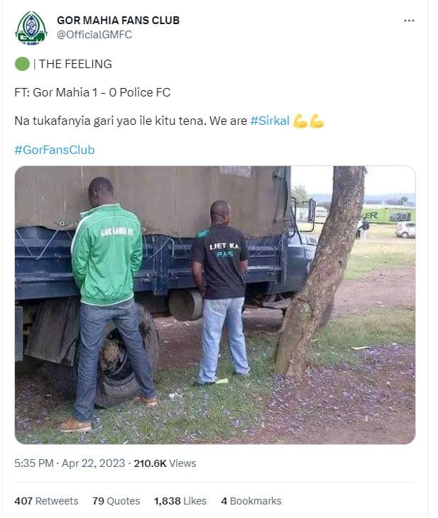 Gor mahia fans club officialgmfc the feeling ft gor mahia 1 0 police fc na tukaf