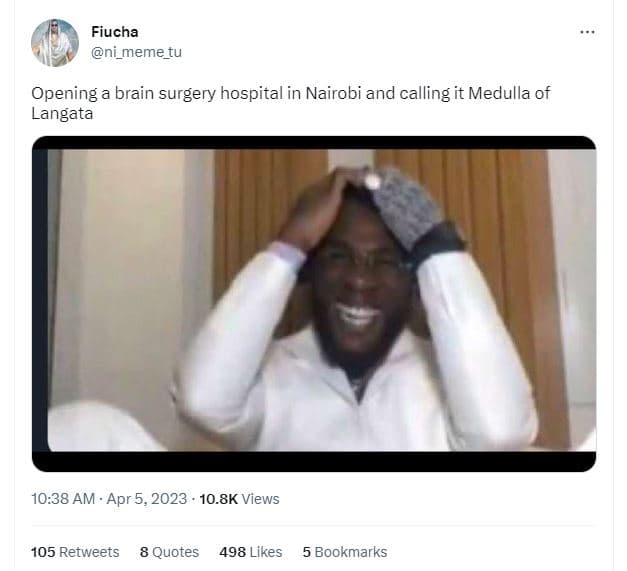 Fiucha ni_meme_tu opening a brain surgery hospital in nairobi and calling it med
