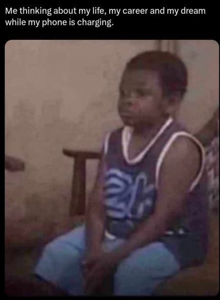 Me thinking about my life, my career and my dream while my phone is charging