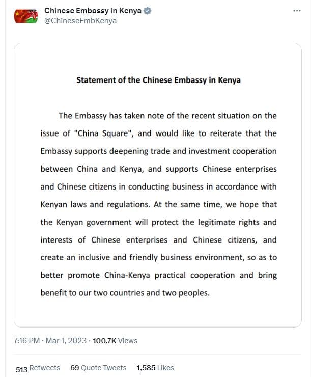 Chinese embassy in kenya chineseembkenya statement of the chinese embassy in ken