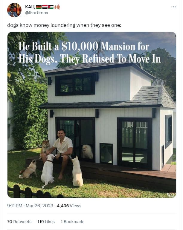 Kal ifortknox dogs know money laundering when they see one he built a 810,000 ma