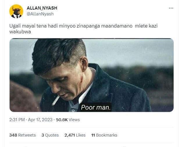 Allan_nyash allannyash ugali mayai tena hadi minyoo zinapanga maandamano mlete k