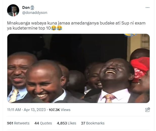Don donaddyson mnakuanga wabaya kuna jamaa amedanganya budake ati sup ni exam ya