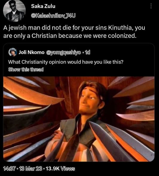 Saka zulu kalashnikov 7au a jewish man did not die for your sins kinuthia, you a