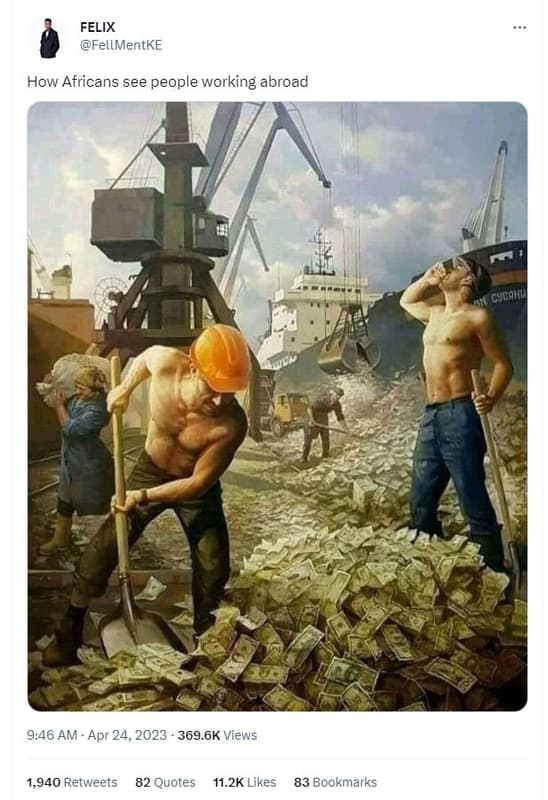 Felix fellmentke how africans see people working abroad 9.46 am apr 24, 369.6k v