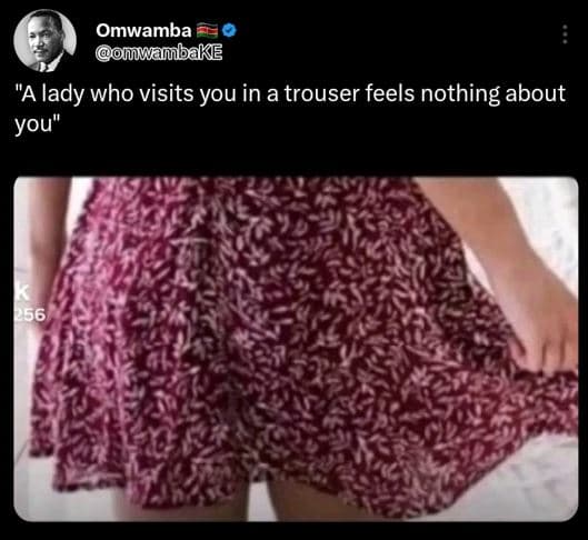 Omwamba donuwiaiibake alady who visits you in a trouser feels nothing about you