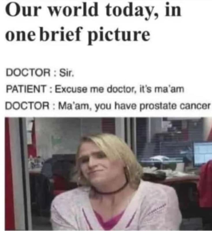 Our world today in onebrief picture doctor sir patient excuse me doctor it ma'am