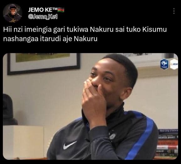 Jemo ketm jamokel hii nzi imeingia gari tukiwa nakuru sai tuko kisumu nashangaa