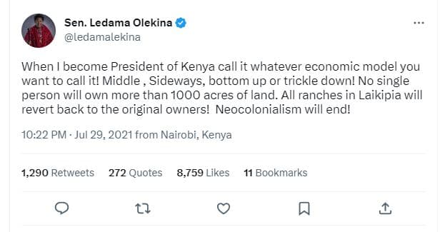 Sen. ledama olekina ledamalekina when become president of kenya call it whatever