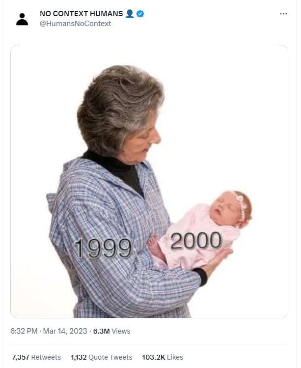 No context humans 2 humansnocontext 6.32 pm mar 14, 6.3m views 7,357 retweets 1,