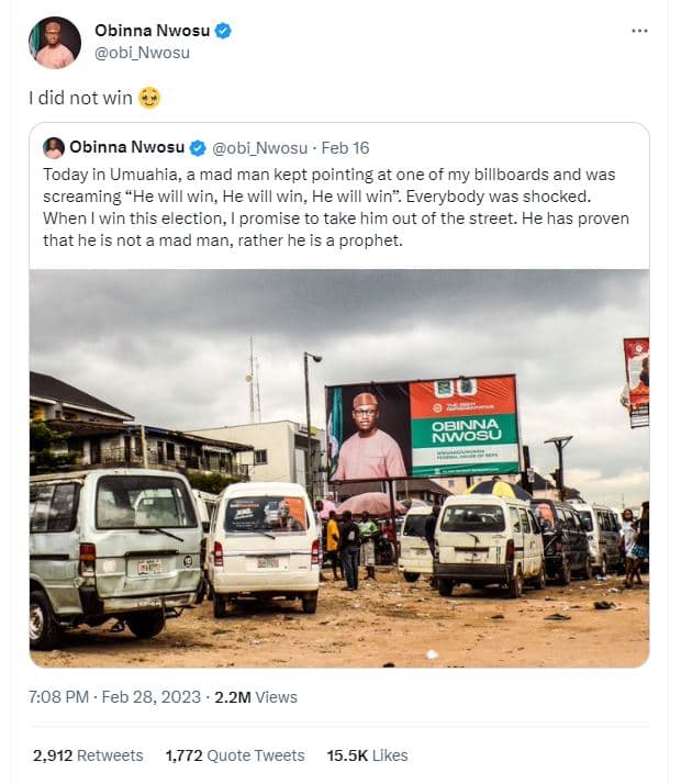 Obinna nwosu obi_nwosu did not win obinna nwosu obi_nwosu feb 16 today in umuahi