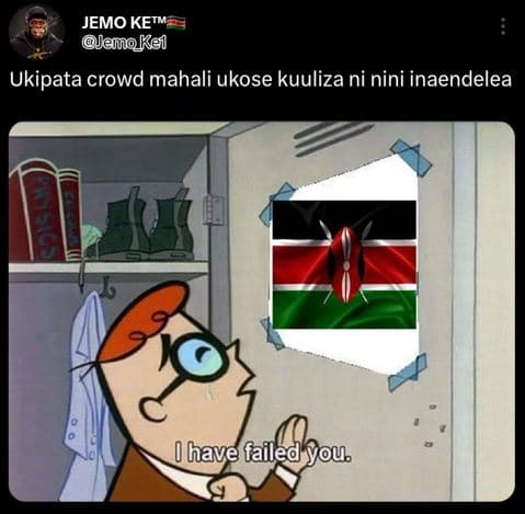 Jemo ketm jemnokal ukipata crowd mahali ukose kuuliza ni nini inaendelea l bave